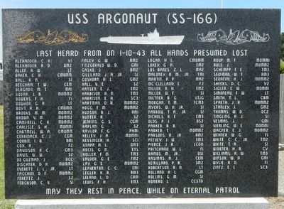 USS Argonaut (SS-166) Memorial. Click for full size. USS Argonaut (SS-166) Memorial image. Click for full size.