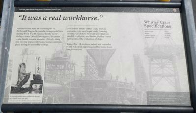 <i>"It was a real workhorse."</i> -- Jim Cannon, Marketing Dir., Levin-Richmond Terminal Corp Marker image. Click for full size.