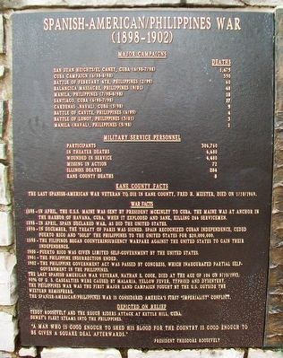 Spanish-American/Philippines War Marker. Click for full size. Spanish-American/Philippines War Marker image. Click for full size.