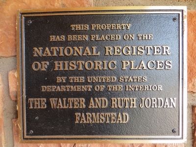 Jordan Farmhouse NRHP Plaque. Click for full size. Jordan Farmhouse NRHP Plaque image. Click for full size.