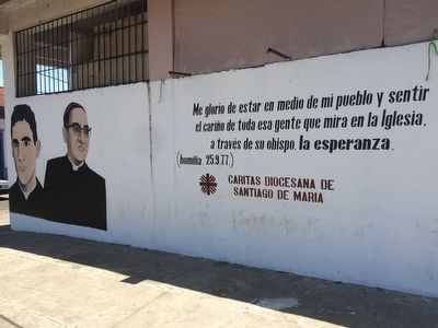 Oscar Romero mural in Santiago Mara image. Click for full size.