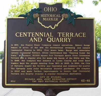 Centennial Terrace and Quarry / Fossil Park Marker image. Click for full size.