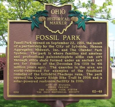 Centennial Terrace and Quarry / Fossil Park Marker image. Click for full size.