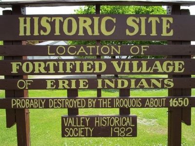 Fortified Village of Erie Indians Marker image. Click for full size.