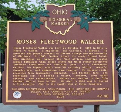 Moses Fleetwood Walker Marker image. Click for full size.