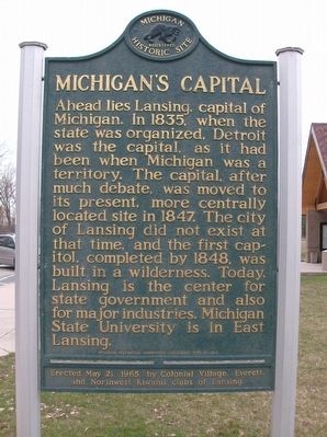 Michigan's Capital Marker image. Click for full size.