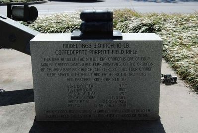 Confederate Parrott Field Rifle Model 1863 Marker. Click for full size. Confederate Parrott Field Rifle Model 1863 Marker image. Click for full size.
