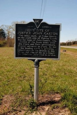 Home Site of Justice John Gaston Marker image. Click for full size.
