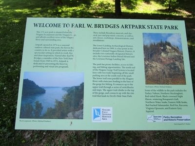 Welcome to Earl W. Brydges Artpark State Park Marker. Click for full size. Welcome to Earl W. Brydges Artpark State Park Marker image. Click for full size.