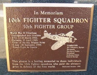10th Fighter Squadron Marker. Click for full size. 10th Fighter Squadron Marker image. Click for full size.