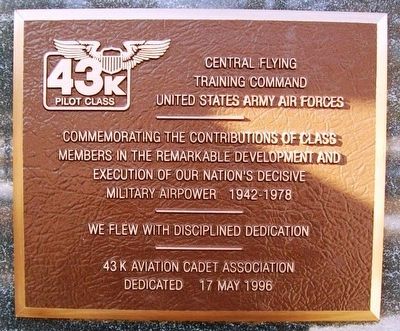 Aviation Cadet Pilot Training Class 43K Marker image. Click for full size.