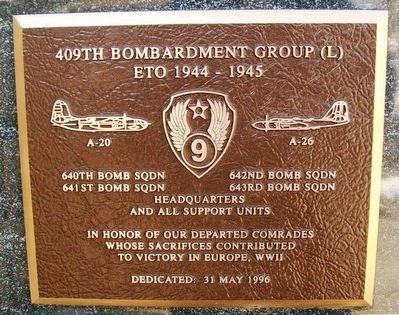 409th Bombardment Group (L) Marker image. Click for full size.