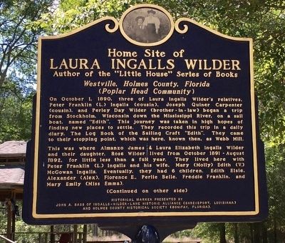 Home Site of Laura Ingalls Wilder Marker (Side 1) image. Click for full size.