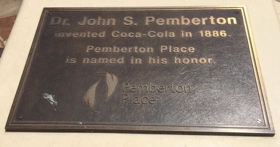 Dr. John S. Pemberton Marker. Click for full size. Dr. John S. Pemberton Marker image. Click for full size.