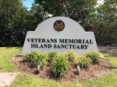 Veterans Memorial Island Sanctuary Sign image. Click for full size.