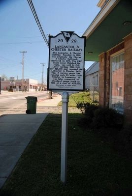 Lancaster & Chester Railway Marker<br>Front image. Click for full size.