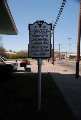 Lancaster & Chester Railway Marker<br>Reverse image. Click for full size.