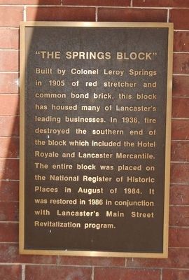 The Springs Block Marker image. Click for full size.