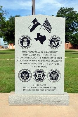 Stonewall County Veterans Memorial. Click for full size. Stonewall County Veterans Memorial image. Click for full size.
