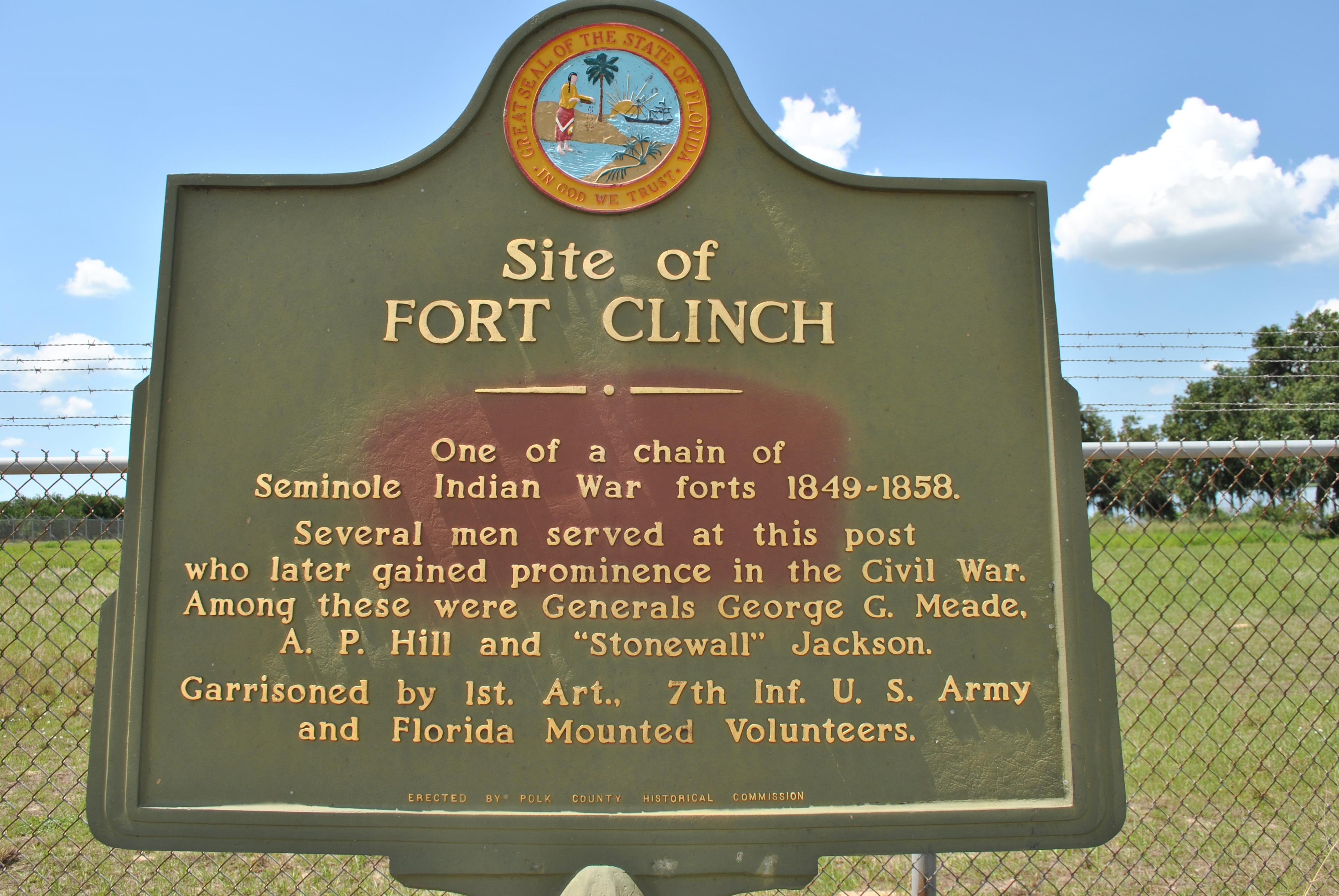 Site of Fort Clinch Marker