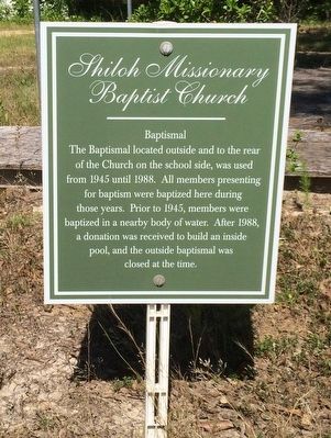 Shiloh Missionary Baptist Church - Baptismal Marker. Click for full size. Shiloh Missionary Baptist Church - Baptismal Marker image. Click for full size.