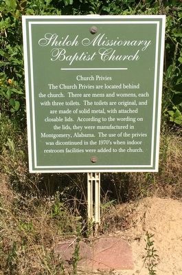 Shiloh Missionary Baptist Church - Church Privies Marker image. Click for full size.