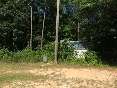 Area view of Church Privies Marker & former outdoor restrooms. image. Click for full size.