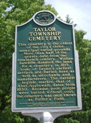 Taylor Township Cemetery Marker image. Click for full size.