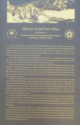 Historic La Sal Post Office Marker image. Click for full size.