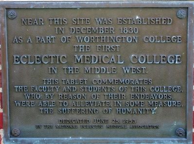 Eclectic Medical College Marker. Click for full size. Eclectic Medical College Marker image. Click for full size.