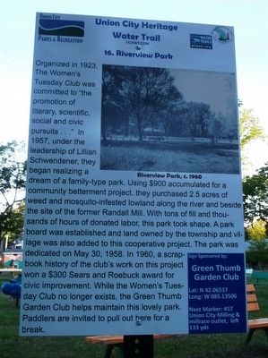Riverview Park Marker image. Click for more information.