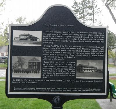 The Military 1867-1949 Marker, reverse image. Click for full size.