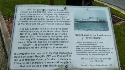 Propeller from the S.S. Badger Marker image. Click for full size.