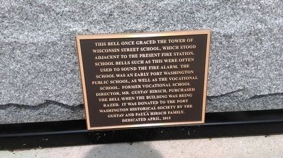 Wisconsin Street School Bell Marker image. Click for full size.
