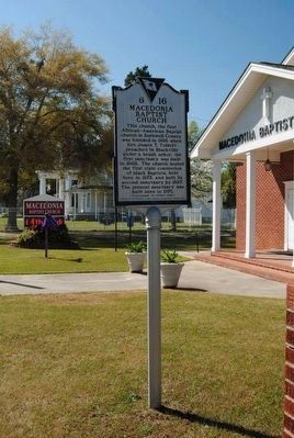 Macedonia Baptist Church Marker (Front). Click for full size. Macedonia Baptist Church Marker (Front) image. Click for full size.