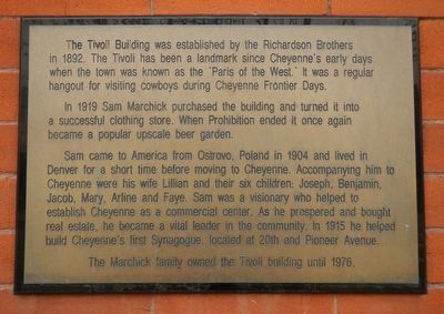 The Tivoli Building Marker. Click for full size. The Tivoli Building Marker image. Click for full size.