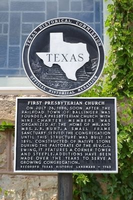 First Presbyterian Church Marker. Click for full size. First Presbyterian Church Marker image. Click for full size.
