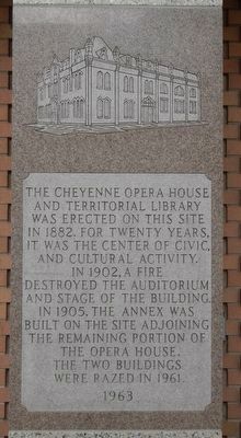 The Cheyenne Opera House and Territorial Library Marker image. Click for full size.