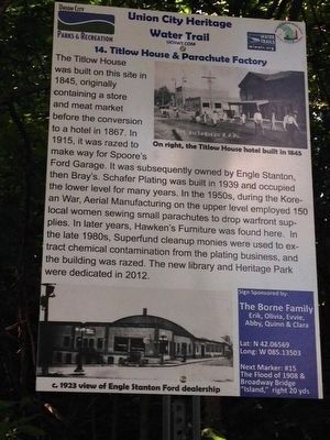 Titlow House & Parachute Factory Marker image. Click for more information.