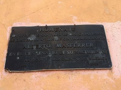 House Where Alberto Masferrer Was Born additional marker image. Click for full size.