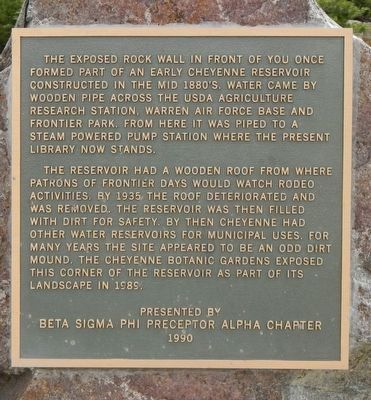 Early Cheyenne Reservoir Marker image. Click for full size.