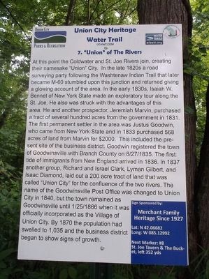 "Union" of the Rivers Marker image. Click for more information.
