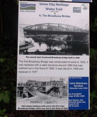 The Broadway Bridge Marker image. Click for more information.