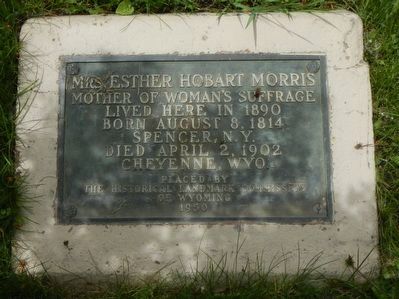 Mrs. Esther Hobart Morris Marker image. Click for full size.