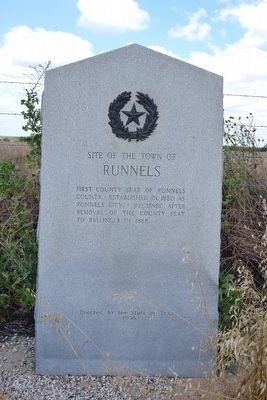 Site of the Town of Runnels Marker image. Click for full size.