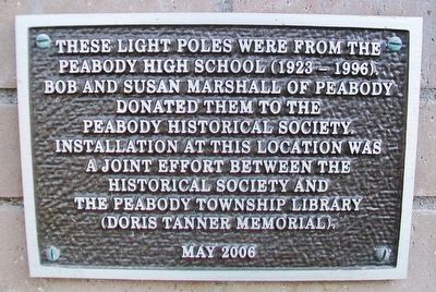 Peabody High School Light Poles Marker. Click for full size. Peabody High School Light Poles Marker image. Click for full size.