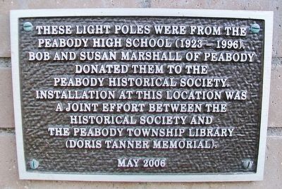 Peabody High School Light Poles Marker image. Click for full size.