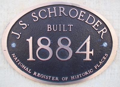 J. S. Schroeder Building NRHP Marker image. Click for full size.