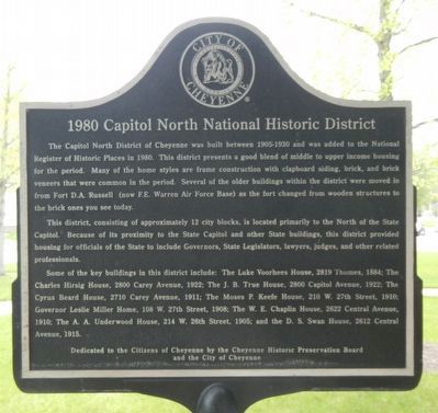 1980 Capitol North National Historic District Marker. Click for full size. 1980 Capitol North National Historic District Marker image. Click for full size.