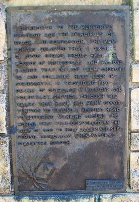 Mennonite Centennial Memorial Marker. Click for full size. Mennonite Centennial Memorial Marker image. Click for full size.
